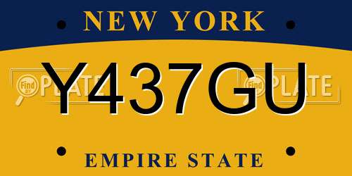 Y437GU New York License Plate