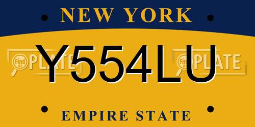 Y554LU New York License Plate