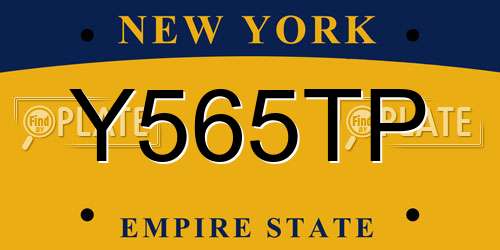 Y565TP New York License Plate