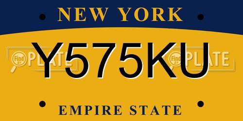 Y575KU New York License Plate