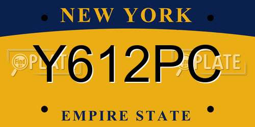 Y612PC New York License Plate
