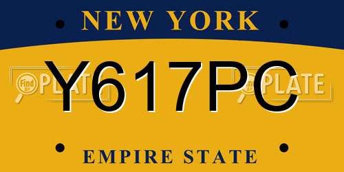 Y617PC New York License Plate