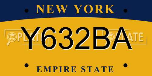 Y632BA New York License Plate