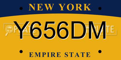Y656DM New York License Plate