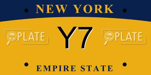Y7 New York License Plate