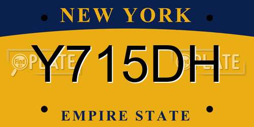 Y715DH New York License Plate