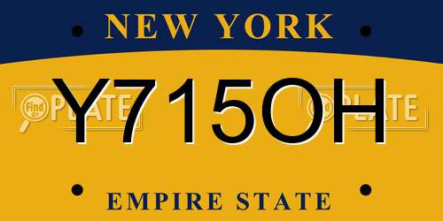 Y715OH New York License Plate