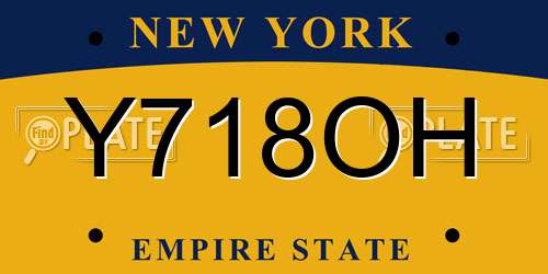Y718OH New York License Plate