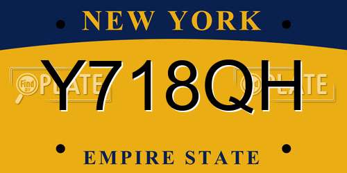 Y718QH New York License Plate