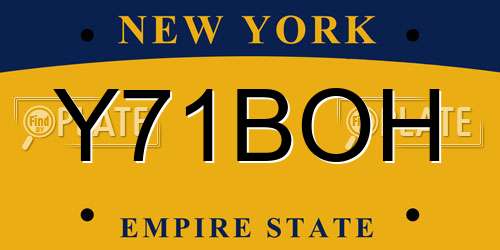 Y71BOH New York License Plate