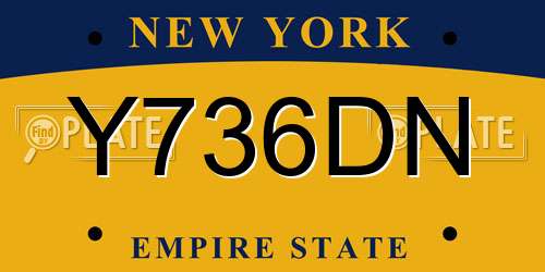 Y736DN New York License Plate