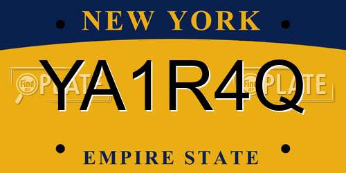 YA1R4Q New York License Plate