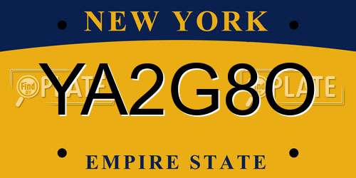 YA2G8O New York License Plate