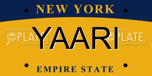 YAARI New York License Plate