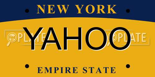 YAHOO New York License Plate