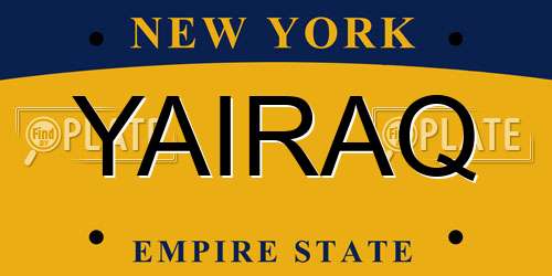 YAIRAQ New York License Plate