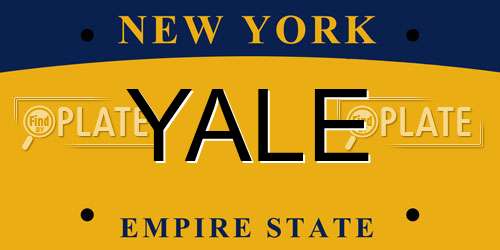YALE New York License Plate