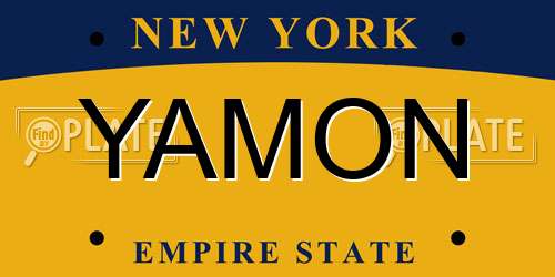 YAMON New York License Plate