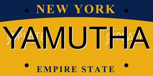 YAMUTHA New York License Plate