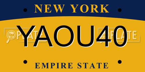 YAOU40 New York License Plate