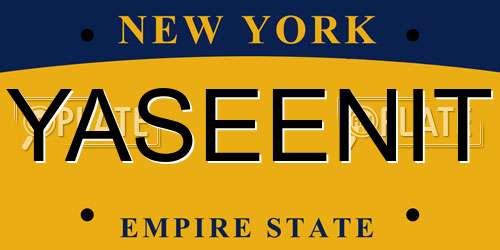 YASEENIT New York License Plate