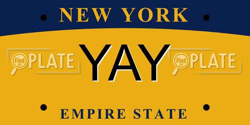 YAY New York License Plate
