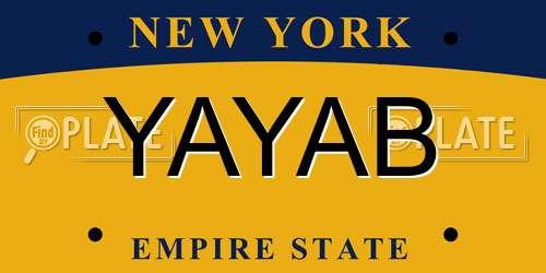YAYAB New York License Plate