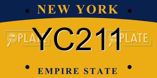YC211 New York License Plate