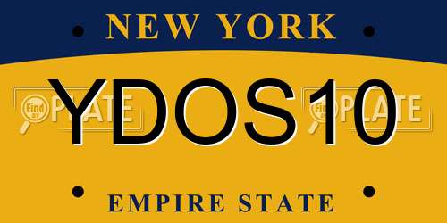 YDOS10 New York License Plate