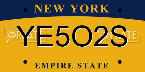 YE5O2S New York License Plate