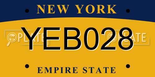 YEB028 New York License Plate