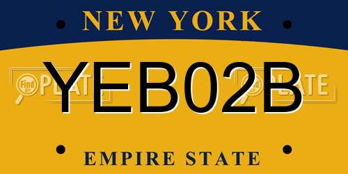 YEB02B New York License Plate