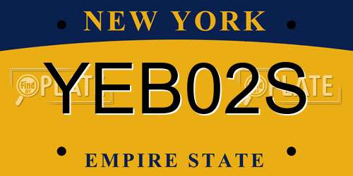 YEB02S New York License Plate