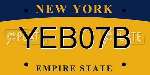 YEB07B New York License Plate