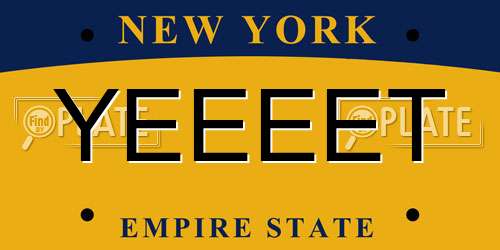 YEEEET New York License Plate