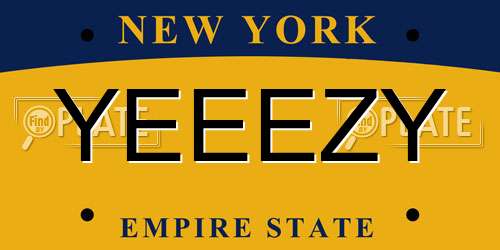 YEEEZY New York License Plate