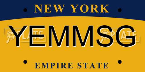 YEMMSG New York License Plate