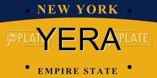 YERA New York License Plate