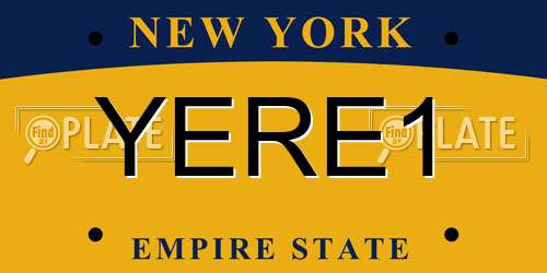YERE1 New York License Plate