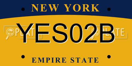 YES02B New York License Plate