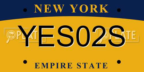 YES02S New York License Plate