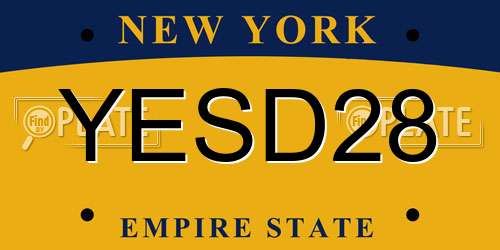 YESD28 New York License Plate