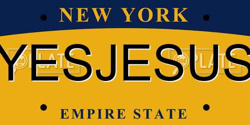 YESJESUS New York License Plate