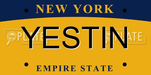 YESTIN New York License Plate