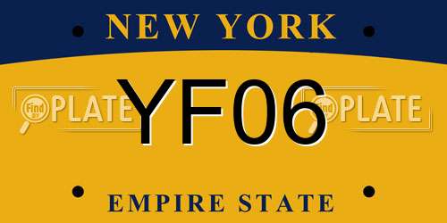 YF06 New York License Plate