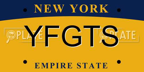 YFGTS New York License Plate