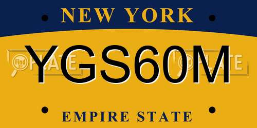 YGS60M New York License Plate