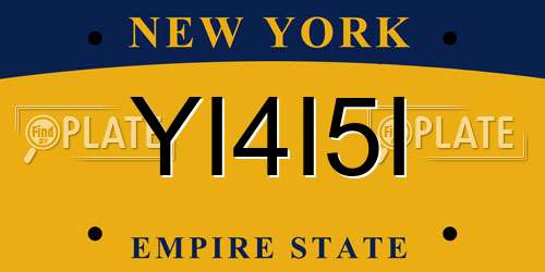 YI4I5I New York License Plate