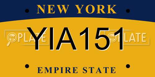 YIA151 New York License Plate