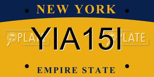 YIA15I New York License Plate